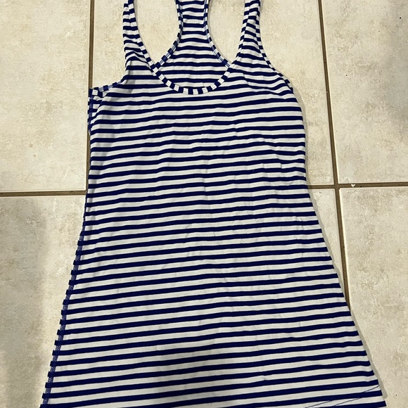 Blue and white striped tank - Picture 1 of 3